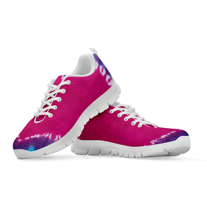 Colorful Heart Tie Dye Print White Sneakers