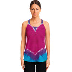 Colorful Heart Tie Dye Print Women's Racerback Tank Top