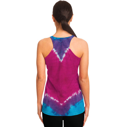 Colorful Heart Tie Dye Print Women's Racerback Tank Top