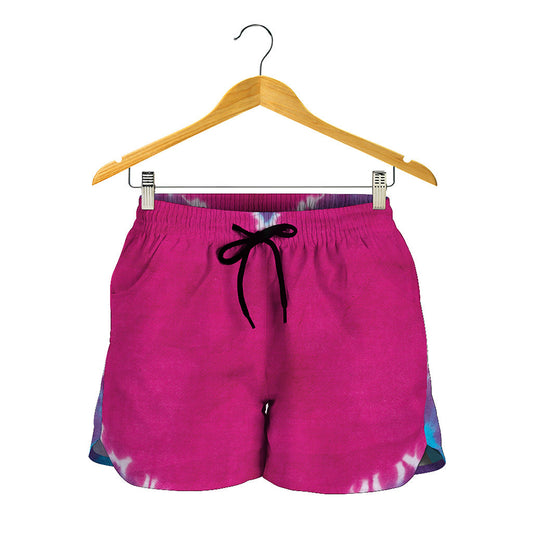 Colorful Heart Tie Dye Print Women's Shorts