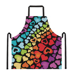Colorful Heart Wave Pattern Print Apron