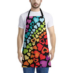 Colorful Heart Wave Pattern Print Apron