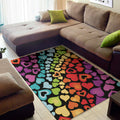 Colorful Heart Wave Pattern Print Floor Mat