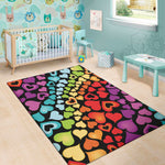 Colorful Heart Wave Pattern Print Area Rug