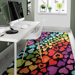 Colorful Heart Wave Pattern Print Area Rug