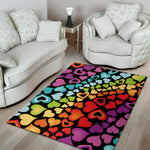 Colorful Heart Wave Pattern Print Area Rug