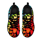 Colorful Heart Wave Pattern Print Black Sneakers