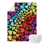 Colorful Heart Wave Pattern Print Blanket