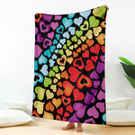 Colorful Heart Wave Pattern Print Blanket