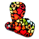Colorful Heart Wave Pattern Print Boxing Gloves
