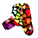 Colorful Heart Wave Pattern Print Boxing Gloves