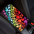 Colorful Heart Wave Pattern Print Car Center Console Cover