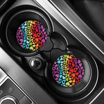 Colorful Heart Wave Pattern Print Car Coasters