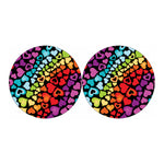 Colorful Heart Wave Pattern Print Car Coasters