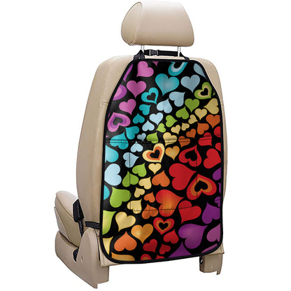 Colorful Heart Wave Pattern Print Car Seat Organizers