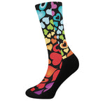 Colorful Heart Wave Pattern Print Crew Socks