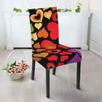 Colorful Heart Wave Pattern Print Dining Chair Slipcover