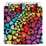 Colorful Heart Wave Pattern Print Duvet Cover Bedding Set