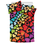 Colorful Heart Wave Pattern Print Duvet Cover Bedding Set
