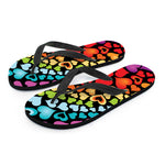 Colorful Heart Wave Pattern Print Flip Flops