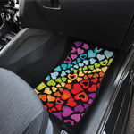Colorful Heart Wave Pattern Print Front and Back Car Floor Mats