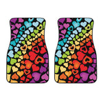 Colorful Heart Wave Pattern Print Front Car Floor Mats