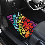 Colorful Heart Wave Pattern Print Front Car Floor Mats