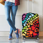 Colorful Heart Wave Pattern Print Luggage Cover