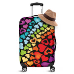 Colorful Heart Wave Pattern Print Luggage Cover