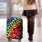 Colorful Heart Wave Pattern Print Luggage Cover