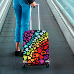 Colorful Heart Wave Pattern Print Luggage Cover