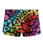 Colorful Heart Wave Pattern Print Men's Boxer Briefs