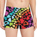 Colorful Heart Wave Pattern Print Men's Boxer Briefs