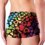Colorful Heart Wave Pattern Print Men's Boxer Briefs
