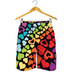 Colorful Heart Wave Pattern Print Men's Shorts