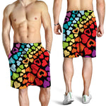 Colorful Heart Wave Pattern Print Men's Shorts