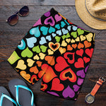 Colorful Heart Wave Pattern Print Men's Shorts