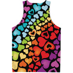 Colorful Heart Wave Pattern Print Men's Tank Top