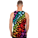 Colorful Heart Wave Pattern Print Men's Tank Top
