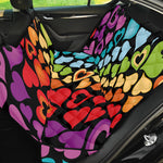 Colorful Heart Wave Pattern Print Pet Car Back Seat Cover
