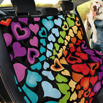 Colorful Heart Wave Pattern Print Pet Car Back Seat Cover