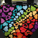 Colorful Heart Wave Pattern Print Pet Car Back Seat Cover