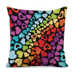 Colorful Heart Wave Pattern Print Pillow Cover