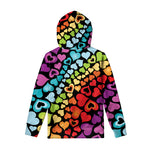 Colorful Heart Wave Pattern Print Pullover Hoodie