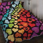 Colorful Heart Wave Pattern Print Quilt Bed Set