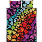 Colorful Heart Wave Pattern Print Quilt Bed Set