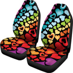 Colorful Heart Wave Pattern Print Universal Fit Car Seat Covers