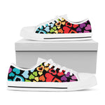 Colorful Heart Wave Pattern Print White Low Top Shoes