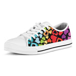 Colorful Heart Wave Pattern Print White Low Top Shoes