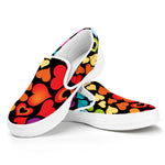 Colorful Heart Wave Pattern Print White Slip On Shoes